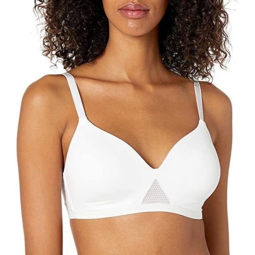 Hanes Oh So Light Women's Wireless T-Shirt Bra Comfort Flex Fit White XL
